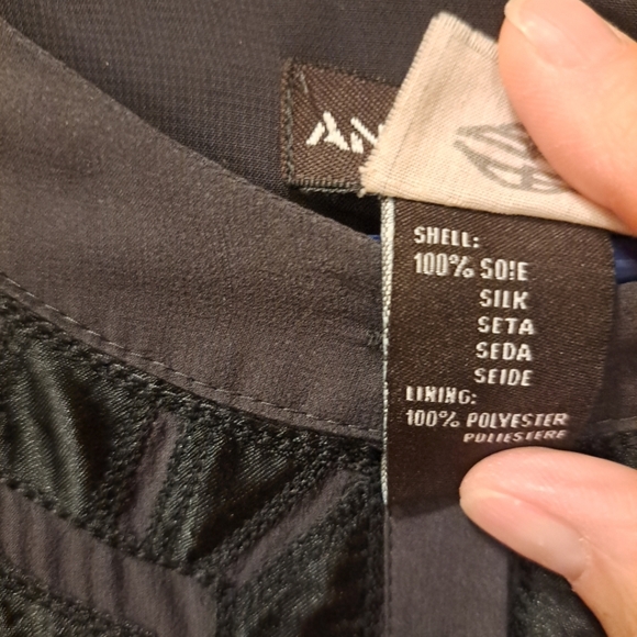 Antik Batik Tunic Womens Size XS Silk Black EUC Drawstring Waistband - Picture 6 of 8